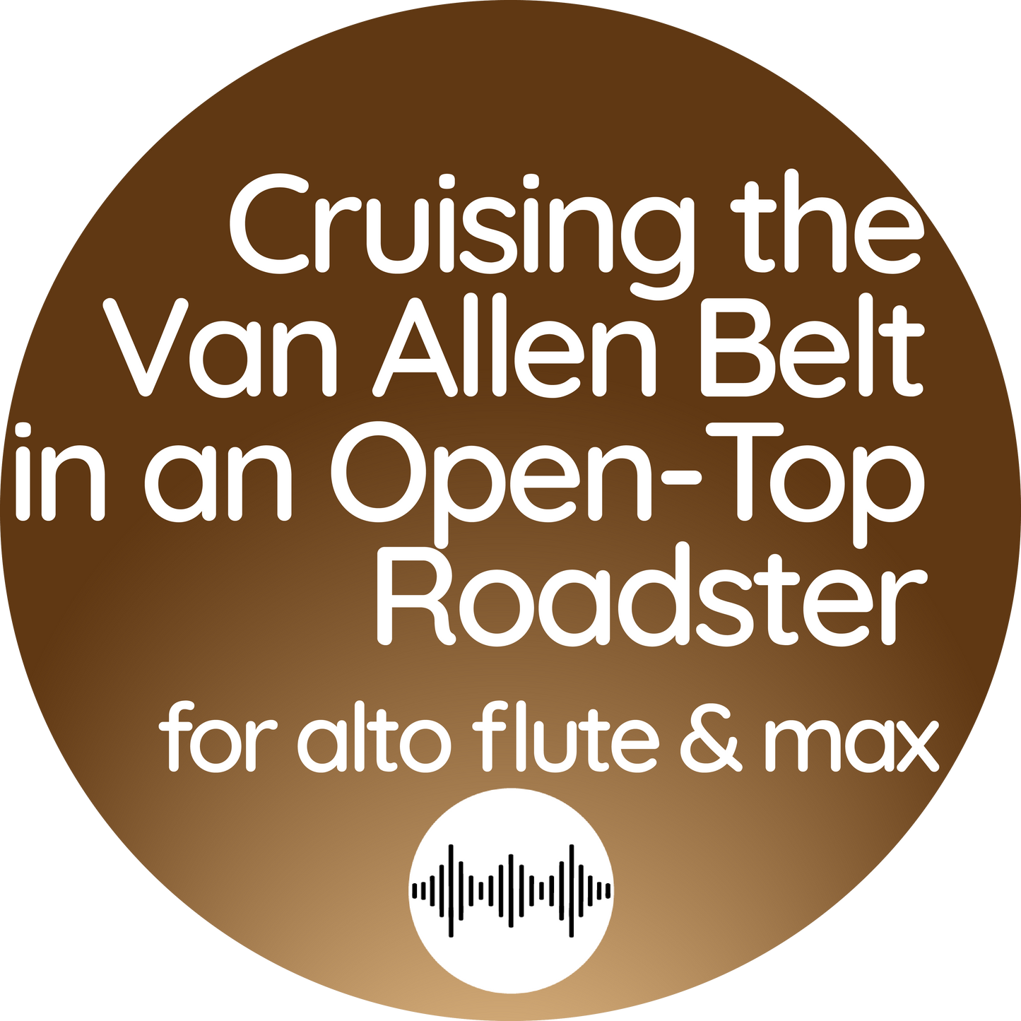 Cover art for "Cruising the Van Allen Belt in an Open Top Roadster," a work for alto flute and laptop electronics.